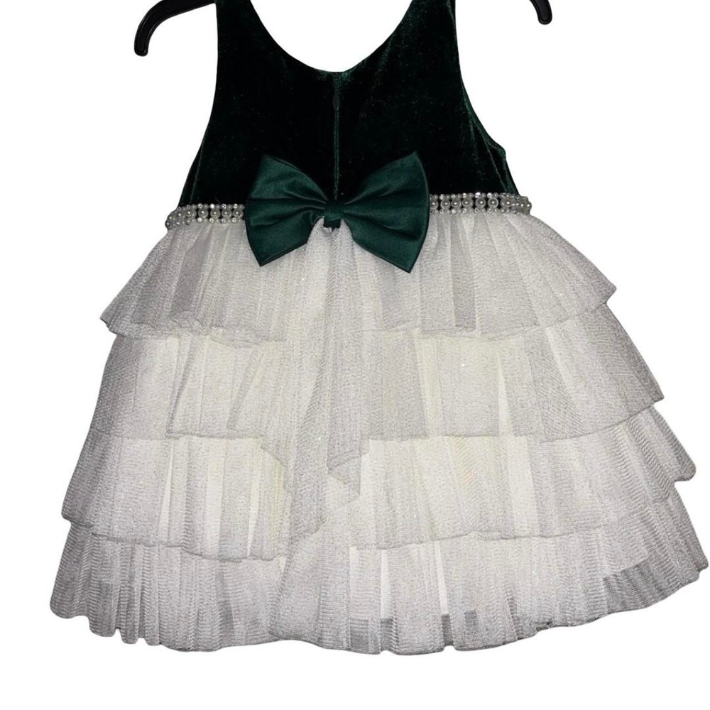 American Princess Green Velvet Sparkling Christmas Dress 24 Months New with Tags